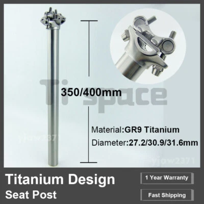 Ti space Titanium Seatpost Bike Bicycle GR9Ti3Al2.5V 350/400mm 27.2/30.9/31.6mm - Image 1 of 4