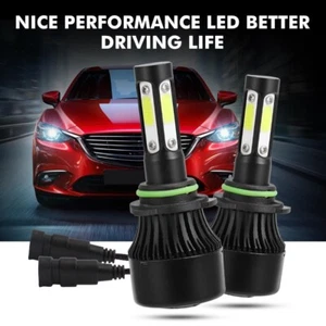 4 Sided COB 9006 HB4 LED Headlight Bulbs Hi/Lo Beam 1000000LM Super Bright White - Foto 1 di 12