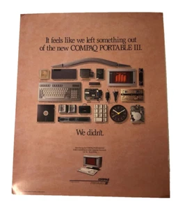 1987 Compaq Portable III Computer Store Ad Promotional Poster 22" x 18" Vintage - Picture 1 of 1