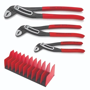 Knipex 3 Piece Alligator® Pliers Set with 10 Piece Tool Holder 9K 00 80 139 US - Picture 1 of 7