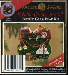MILL HILL HOLIDAY ORNAMENTS VI PERLEN KREUZSTICH SET - WEIHNACHTSMANNSACK H72 (1995) - Bild 1 von 1