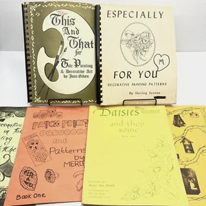 Vintage Tole Painting Decorative Patterns Art + Patch Print 6 Books/Booklets - Picture 1 of 24