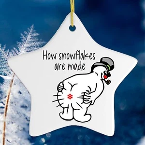 Funny Humor Themed Christmas Ornaments (Funny Farting Snowman Ornament) - Picture 1 of 1