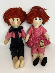 Annette Shelley "Henrietta" Panno Rag Girl Boy Dolls 20" VHTF RARA coppia vintage - Foto 1 di 24