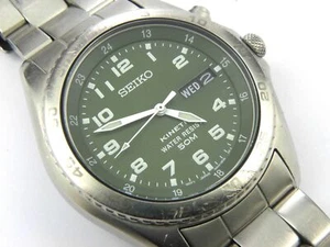 Mens Seiko Kinetic Military Watch 5M43-0D10 - 50m - Picture 1 of 8