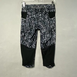 Athleta Women's Legging Size XS Black Capri Zip Pocket Mesh Fitness Ships Fast - Picture 1 of 12