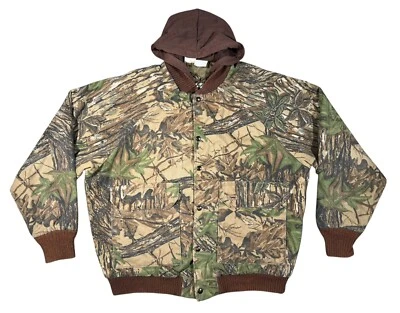 Vintage Duxbak Realtree Camo Hooded Jacket Sz 2XL Timber Hunting Quilted Lining - Image 1 of 4