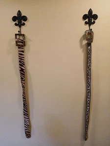 Lot of 2 Leatherock Leather Belt Leopard Print Tiger Eye Buckle & Western Sz 36 - Picture 1 of 20