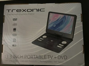 Trexonic 13.3” portable TV/DVD-TFT LCD Screen-Bag & Antenna-Teal-New - Picture 1 of 9