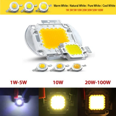 High Power LED chip warm Cold white Lighting Beads 3W 10W 50W 100W Integrated