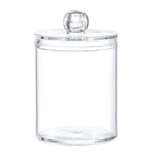 Cotton Ball Storage Box Clear Container with Lid and Swab Holder - Picture 1 of 11