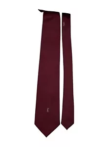 Yves Saint Laurent Paris Neck Tie Blue Navy Textured Solid Short 3"x55.5" Logo - Picture 1 of 5