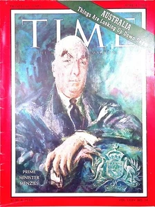 1960 April 4 Time Magazine Australian Prime Minister Menzies - Imagen 1 de 3