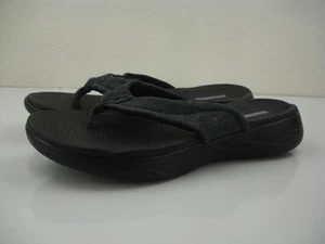 Damen-Riemensandalen 8 M Skechers On The Go Be Happy grau schwarz Keilabsatz Flip-Flop - Bild 1 von 12