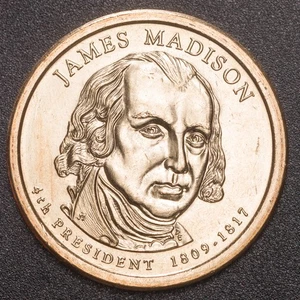 2007-P 1 $ James Madison Dollar One Dollar Lightly Toned USA BB476 - Bild 1 von 2