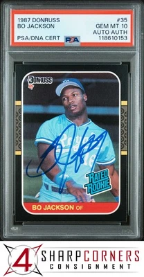 1987 DONRUSS #35 BO JACKSON RC РЕЙТИНГ ДЕБЮТАНТ ROYALS PSA 10 ДНК АВТО ПОДЛИННЫЙ - Изображение 1 из 3