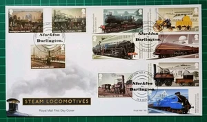 2025 Steam Locomotives ALL 10 on FDC Locomotion No1 Darlington Pmk - Picture 1 of 2