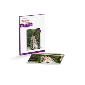 Staples Ultra Premium Glossy Photo Paper 8.5"W x 11"L 50/Pack (19891-CC) ST19891 - Picture 1 of 4