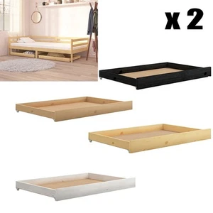 2x Schublade für Tagesbetten Kiefer Massiv Bettschublade Schubladensockel Räder - Bild 1 von 25
