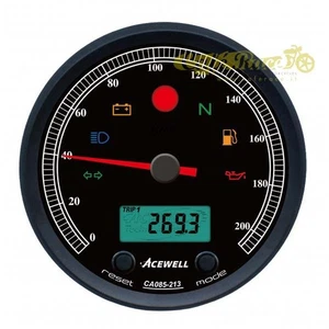 Strumento nero contachilometri/contagiri Acewell CA085 cafe racer custom - Picture 1 of 1