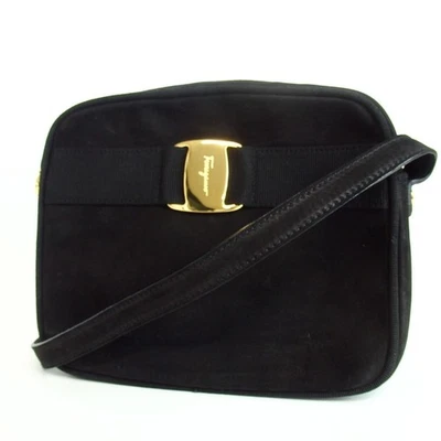 Auténtico Bolso de Hombro Salvatore Ferragamo Vara Cinta Cuero Gamuza [Usado] Foto 1 de 4