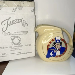 Homer Laughlin Fiesta Creme 32 Oz Krug Collectors Club 1940 Uncle Sam - Bild 1 von 7