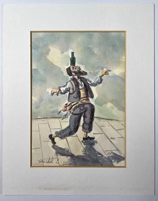 Michel Elkaim Original Watercolor Painting Bottle Dance Folk Festival 12x10” - Image 1 of 4
