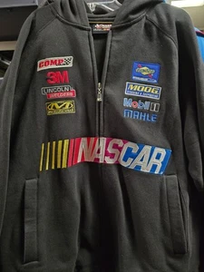 Black NASCAR Zip Up Jacket With Hood Size Small New Chase - Picture 1 of 2