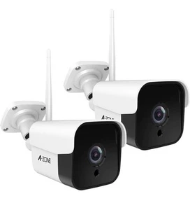 Azone 2x 3MP Wireless Outdoor Security IP Camera WIFI Two Way Audio Recording - Picture 1 of 15