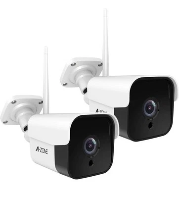 Azone 2x 3MP Wireless Outdoor Security IP Camera WIFI Two Way Audio Recording - Image 1 of 4