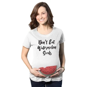 Camiseta Maternity Don't Eat Sandía Semillas Divertida Embarazo Revelación Embarazada - Imagen 1 de 8