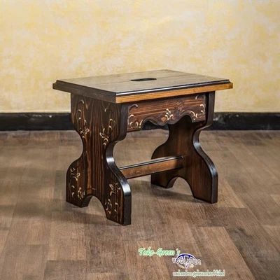 Voglauer Hocker Braun Antik Anno 1800 Landhaus Schemel Bauernhaus Rustikal - Bild 1 von 3