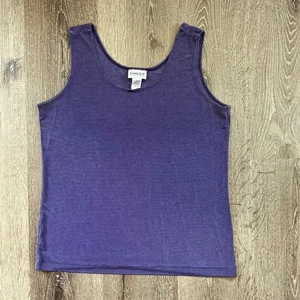 Chico’s Travelers Blue Purple Tank Size 2 - Picture 1 of 5