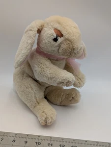 Commonwealth Tan Rabbit Plush Bunny Pink Ribbon 2006 Stuffed Animal Toy - Picture 1 of 10