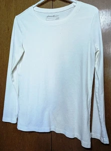 EDDIE BAUER WMS LS GRÖSSE PETITE LARGE WEISS NEU OHNE ETIKETT 60 % BAUMWOLLE 40 % POLY OHNE EINSACKEN - Bild 1 von 4