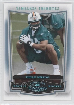2008 Donruss Classics Timeless Tributes Platinum /25 Phillip Merling Rookie RC - Image 1 of 2