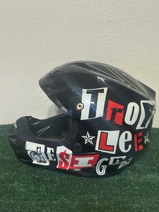 Troy Lee Designs GP MX Helmet ~ Youth Large YL ~ Black ~ PEACE and WHEELIES ~ 25 - Picture 1 of 10