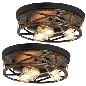 Farmhouse Flush Mount Ceiling Light,3-Light Ceiling Light Fixture Hallway - Picture 1 of 7