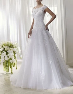 Vestido de novia HBH más estrecho con cordones fruncidos pieza única talla 34,44,48 - Imagen 1 de 3