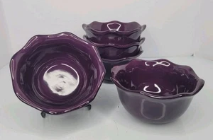 Better Homes And Gardens Red Currant Ruffled Purple Cereal Bowl Set Of 5  - Picture 1 of 20