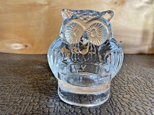 Partylite Hoot Owl Clear Glass Votive Tealight Candle Holder - Picture 1 of 6