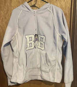 Vintage 2003 Betty Boop Hoodie Quarter Zip Sweatshirt Gr. L Lavendel Lila - Bild 1 von 8