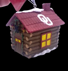 OU Weihnachtsschmuck Blockhaus NEU University of Oklahoma Sooners FOCO - Bild 1 von 17