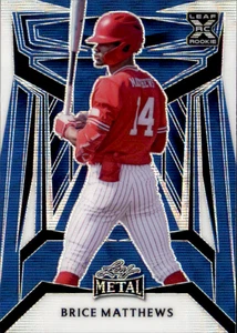 2023 Leaf Metal Baseball Brice Matthews Blue Pulsar Rookie RC #B-49 #d/9 - Picture 1 of 2
