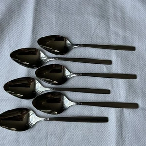 Vintage Oneida Melisse Edelstahl Dessertlöffel 6er Set - Bild 1 von 11