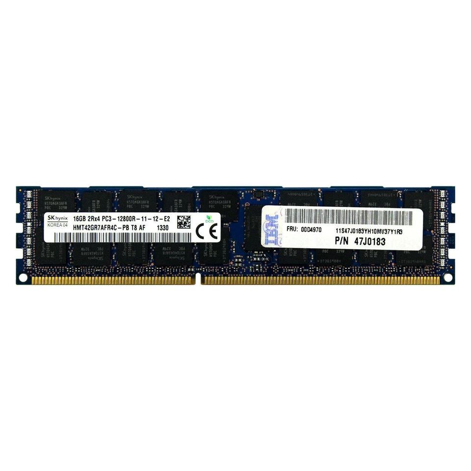 IBM Genuine 16GB 2Rx4 PC3-12800R DDR3 1600MHz 1.5V ECC REG RDIMM Memory RAM - Image 1 of 1