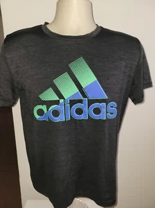 Adidas Aeroready Gray Logo Graphic Gray T-Shirt Boys Large 14/16 - Picture 1 of 6