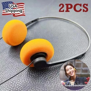 2X Cuffie Over Ear Retrò Leggere Cuffie Cablate Morbide per PC MP3 Musica US - Foto 1 di 7