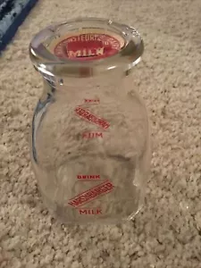 Harshbarger’s Dairy Vintage Half Pint Milk Bottle With Lid, Altoona, PA - Picture 1 of 3