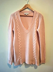Miss Shop, cable knit jumper, size 12, cotton/acy, pale pink, good condition - Picture 1 of 7